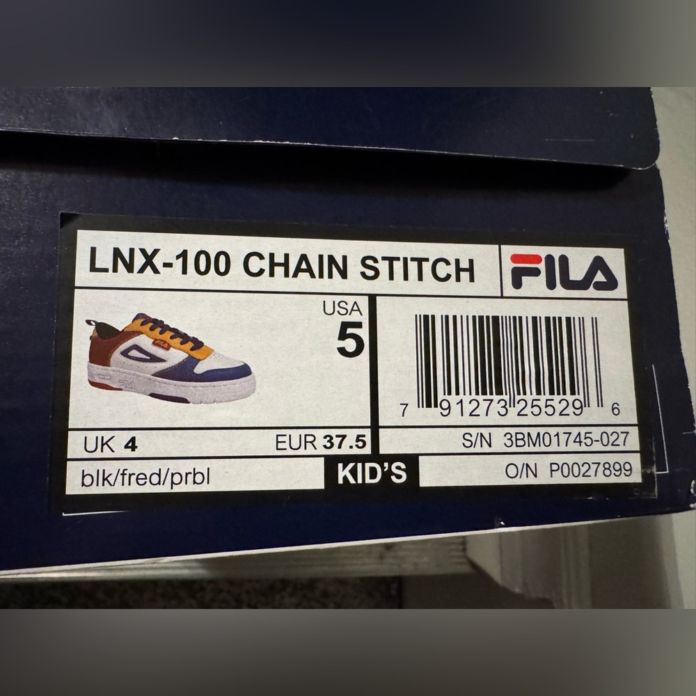 Fila for Kids Sneakers in Blue, Orange, and White